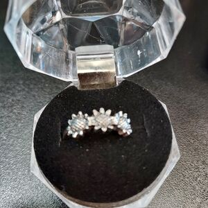 Handcrafted sterling silver sunflower ring size 5